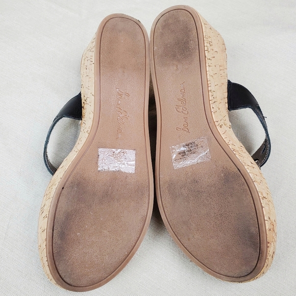 SAM EDELMAN Ralphie Black Cork Wedge Sandals 8 - Picture 7 of 11